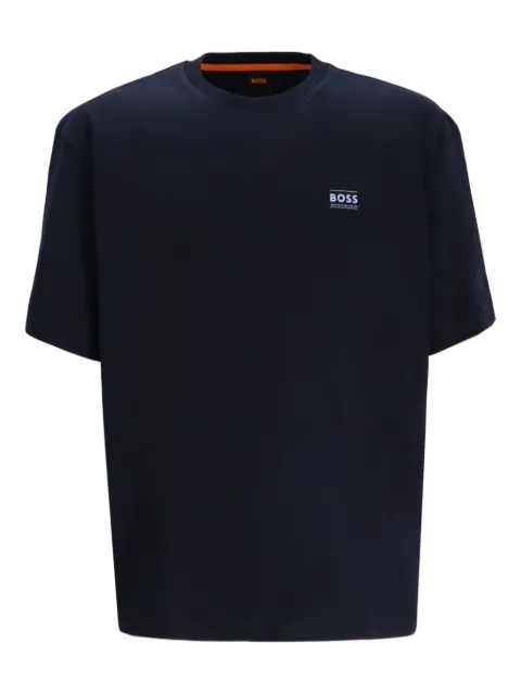 BOSS logo-embroidered cotton T-shirt