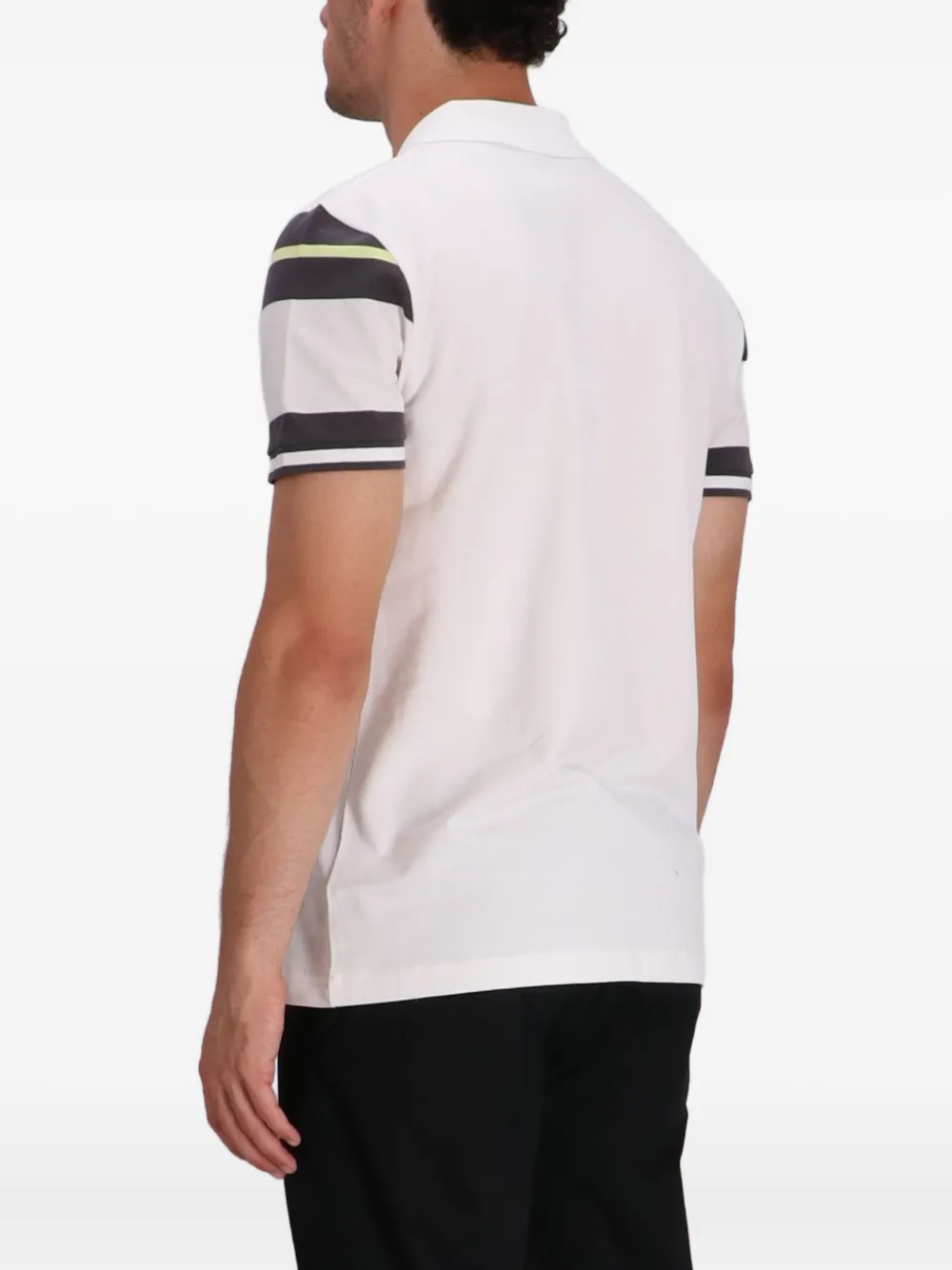 BOSS Poloshirt met gestreept vlak Wit