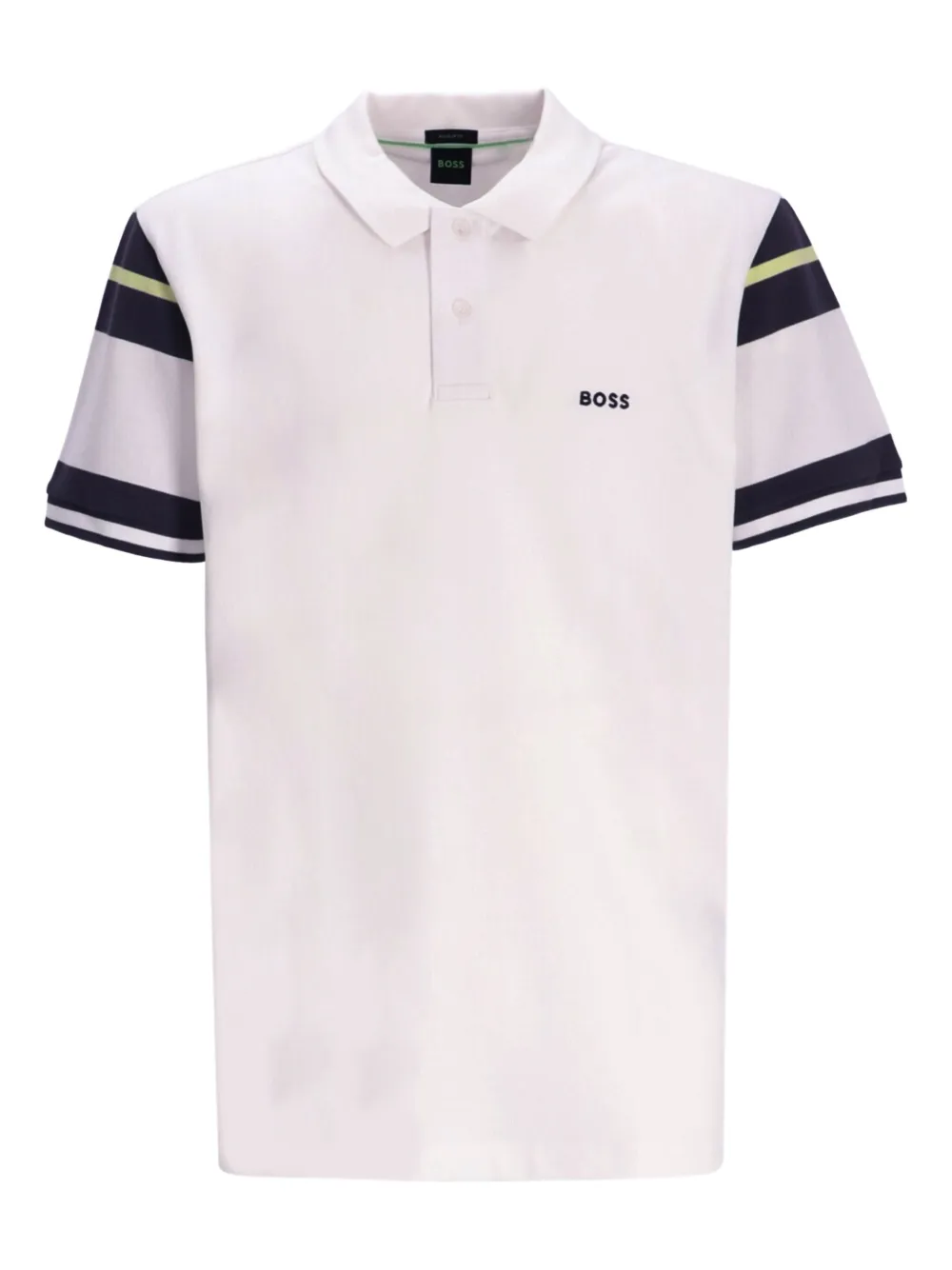 BOSS Poloshirt met gestreept vlak Wit