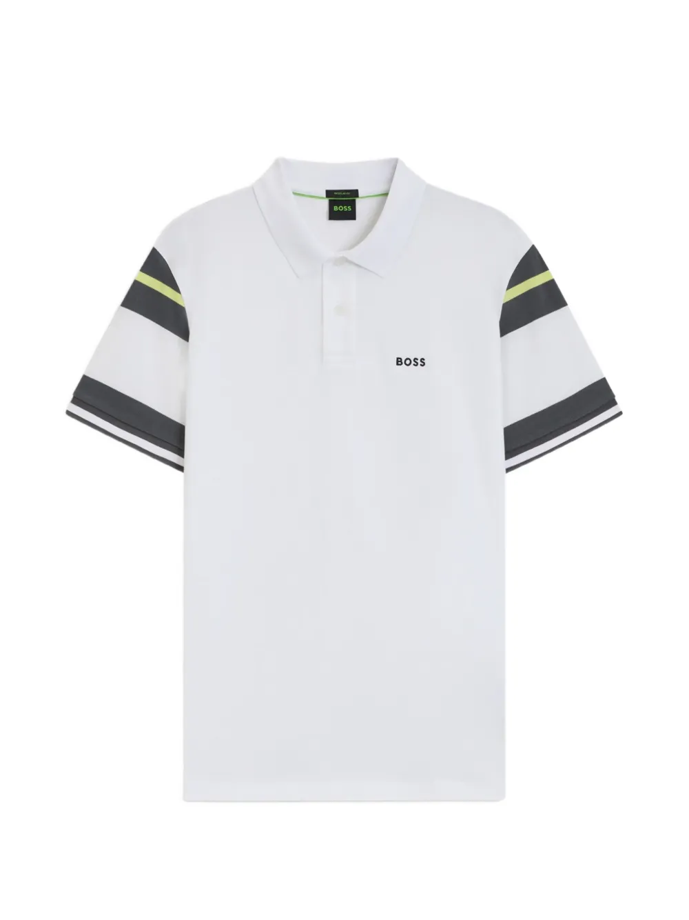 BOSS striped-panel polo shirt - Weiß