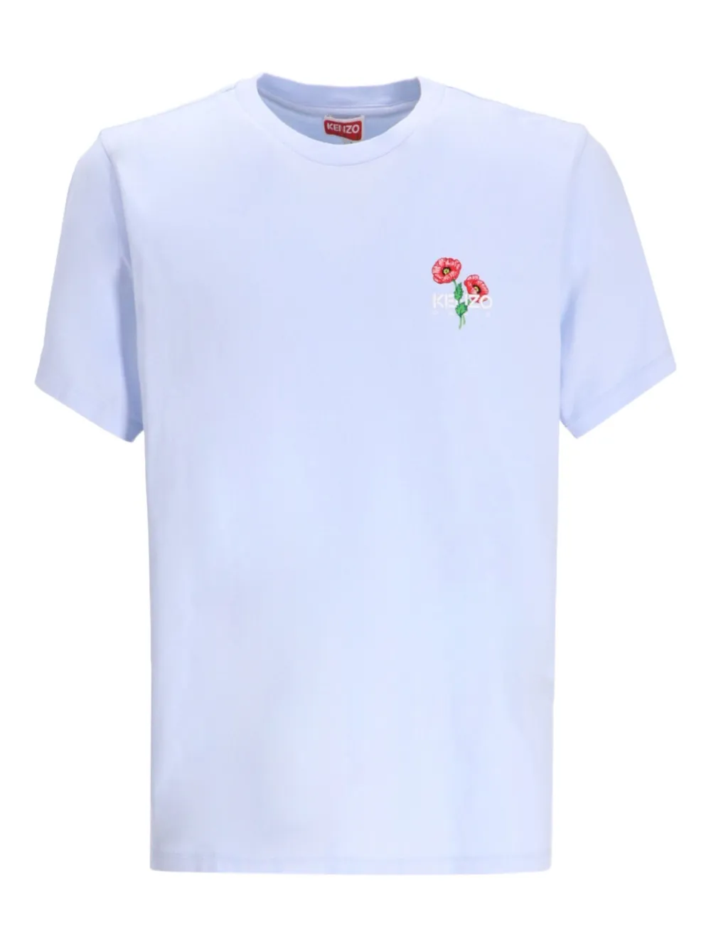 Kenzo Katoenen T-shirt met geborduurde klaproos Blauw