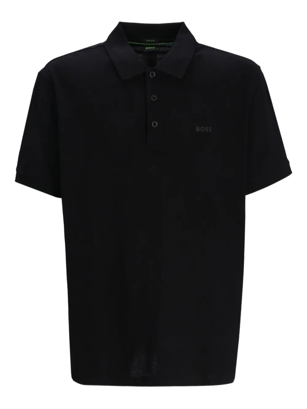 BOSS Katoenen poloshirt met geborduurd logo Zwart