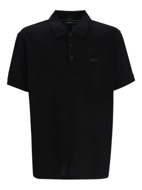 BOSS logo-embroidered cotton polo shirt