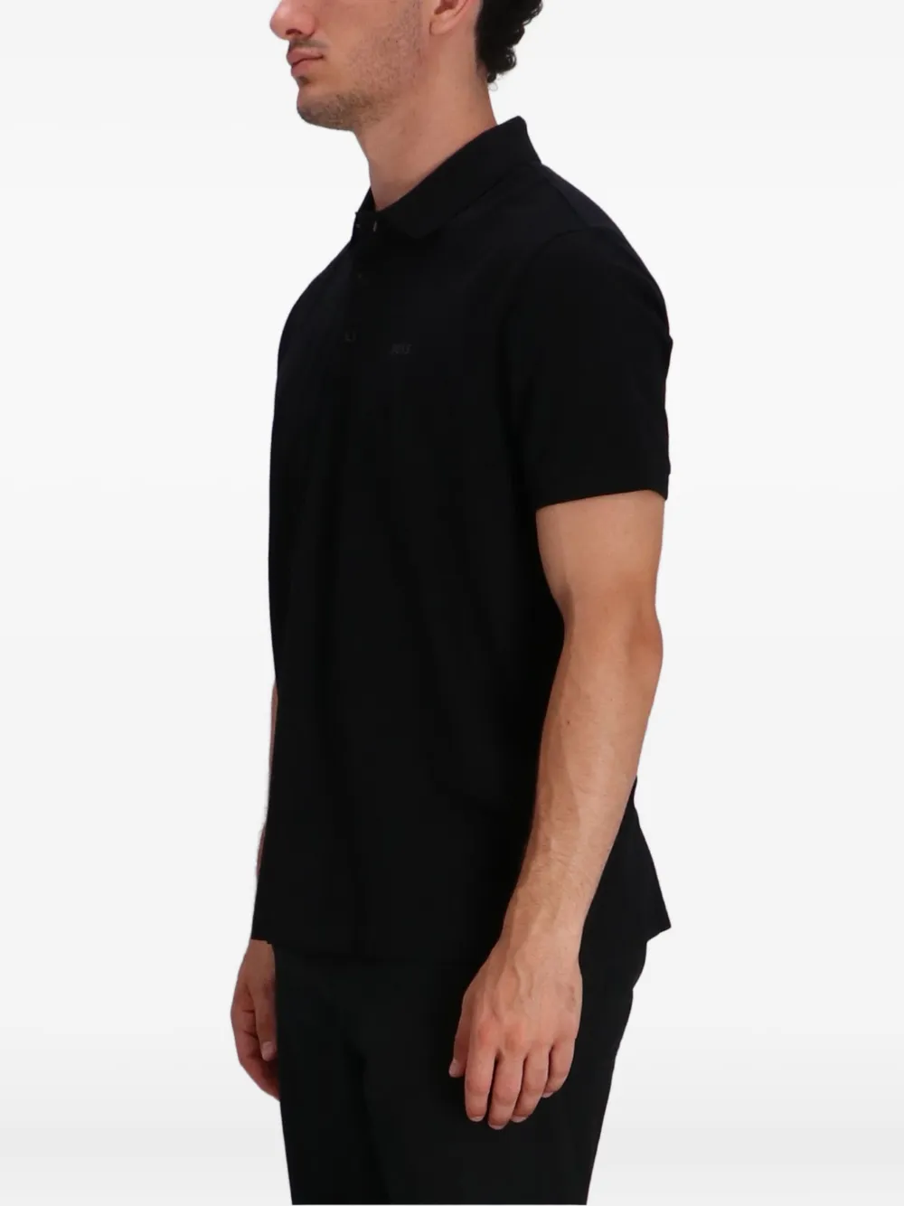 BOSS Katoenen poloshirt met geborduurd logo Zwart