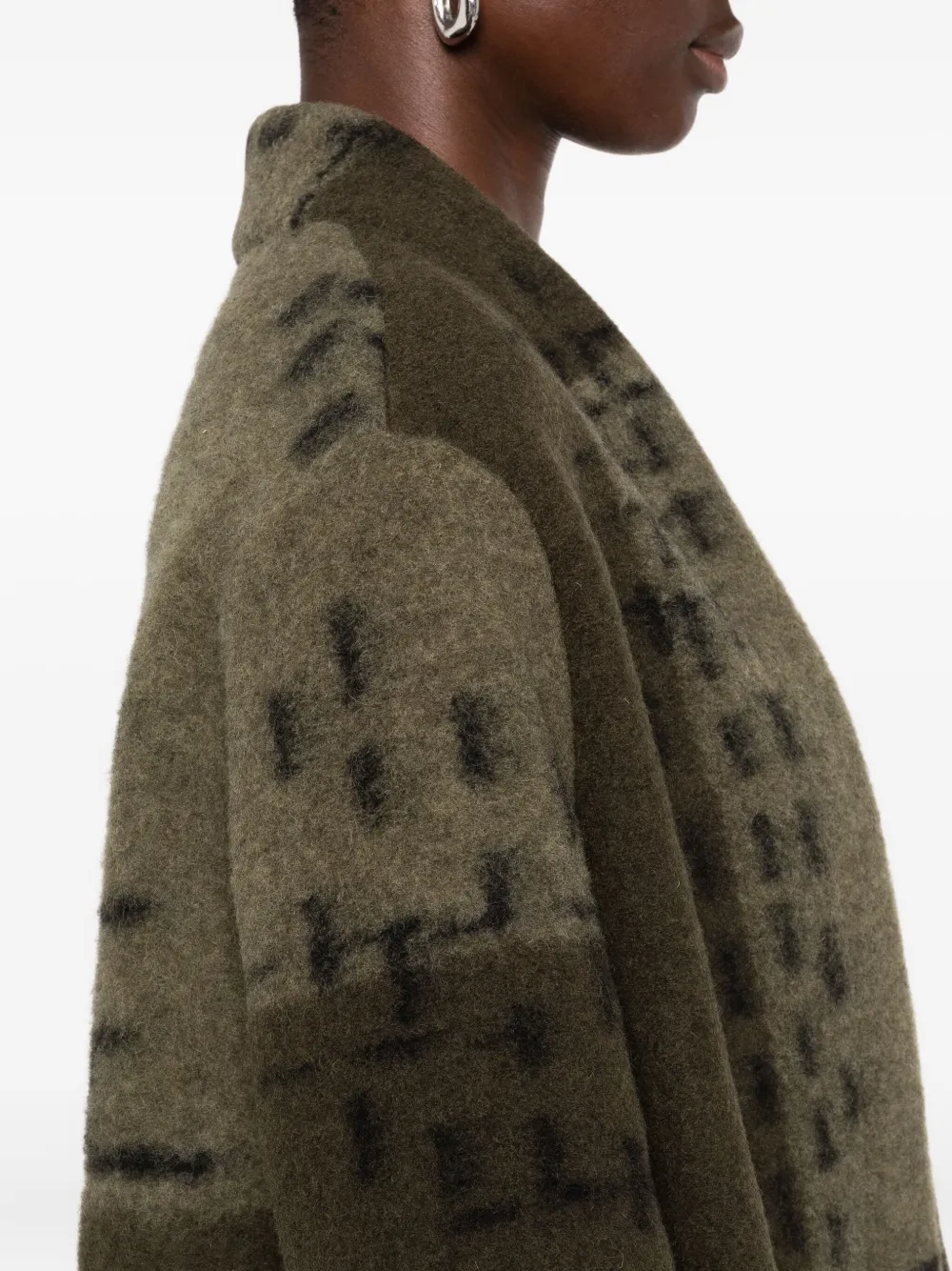 Ottod'Ame Lange jas met patchwork Groen