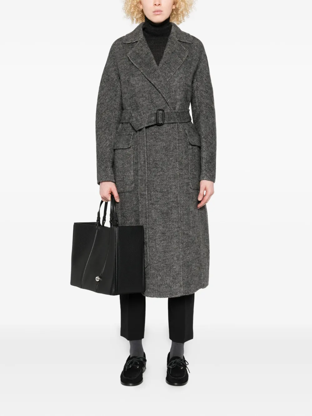Ottod'Ame herringbone-pattern belted coat | Double Breasted & Peacoats | Image 2