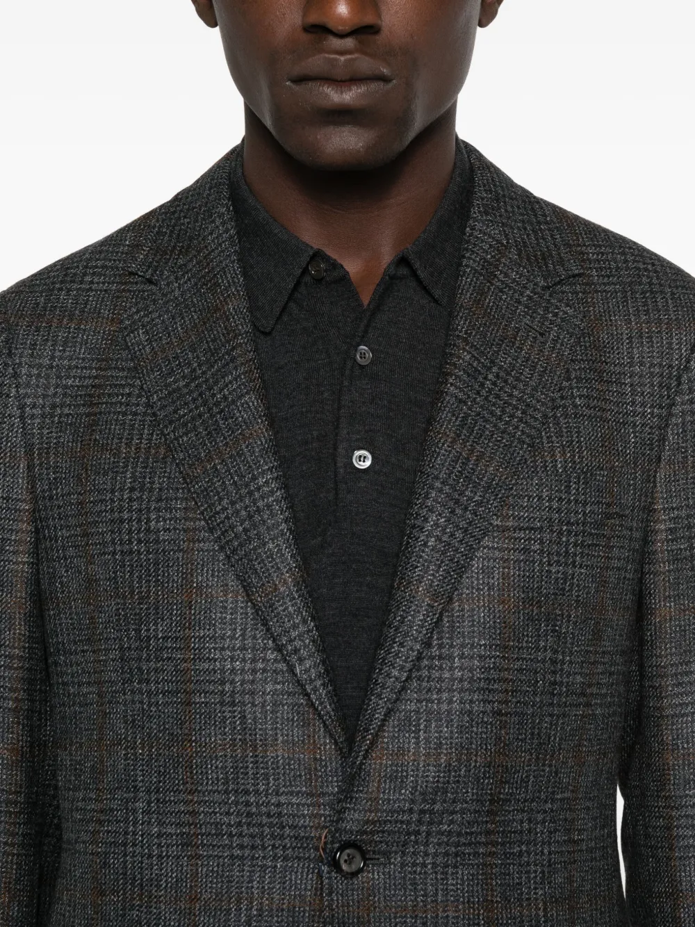 Canali Geruite blazer Grijs