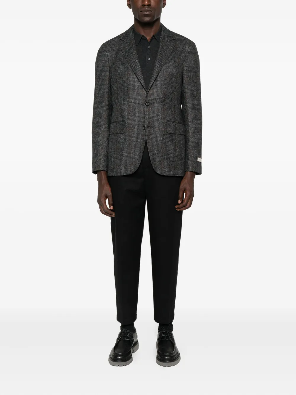 Canali Geruite blazer Grijs