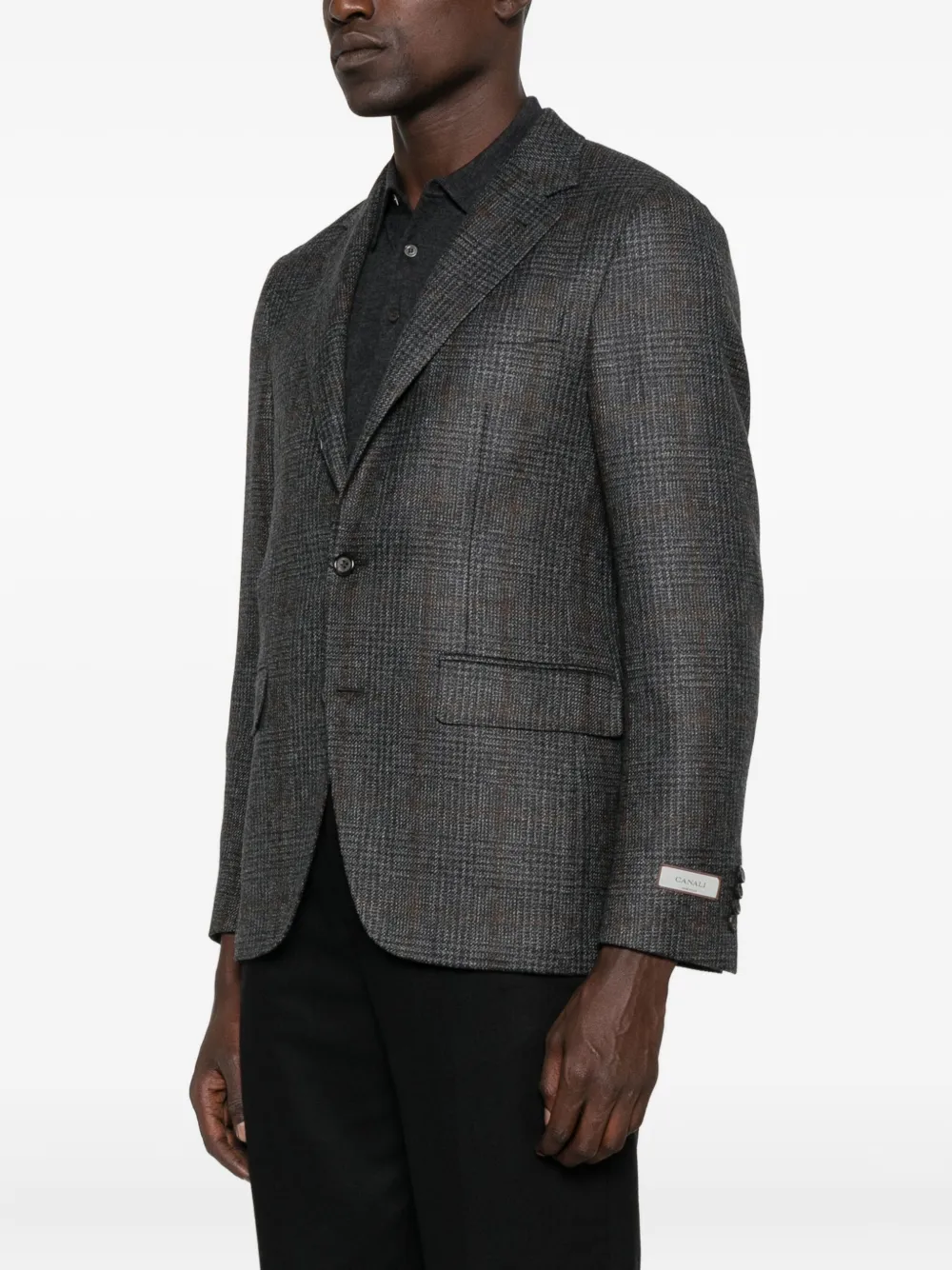Canali Geruite blazer Grijs