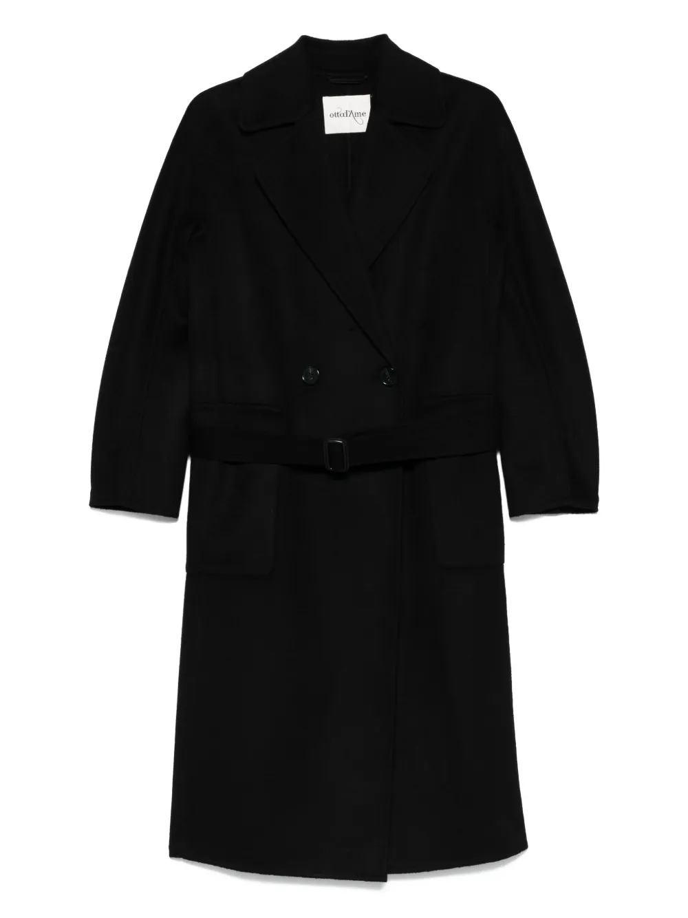 Ottod'Ame belted double-breasted coat | Black | Image 1