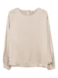 Ottod'Ame elastic-cuff satin blouse - Neutrals