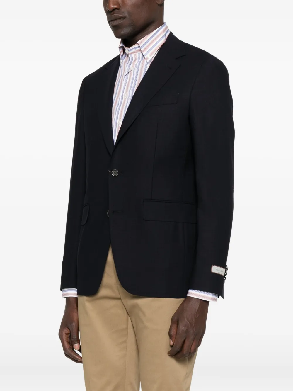 Canali Wollen blazer met twee knopen Blauw