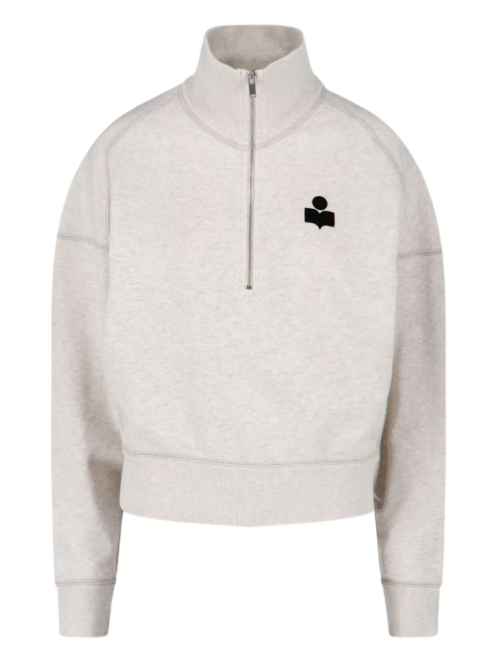 ISABEL MARANT logo half-zip sweatshirt Beige