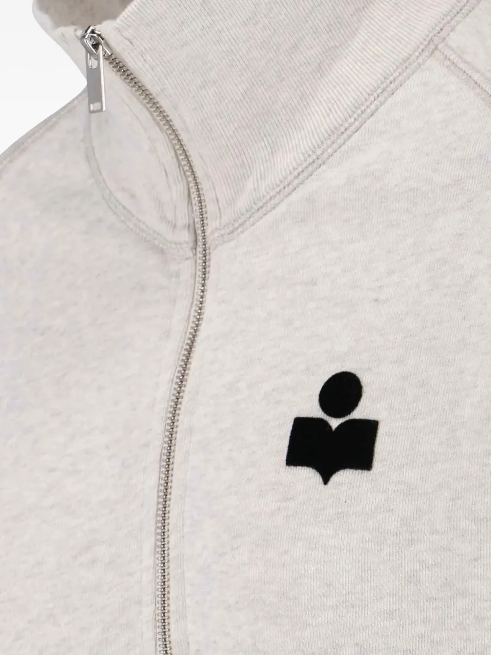 ISABEL MARANT logo half-zip sweatshirt Beige