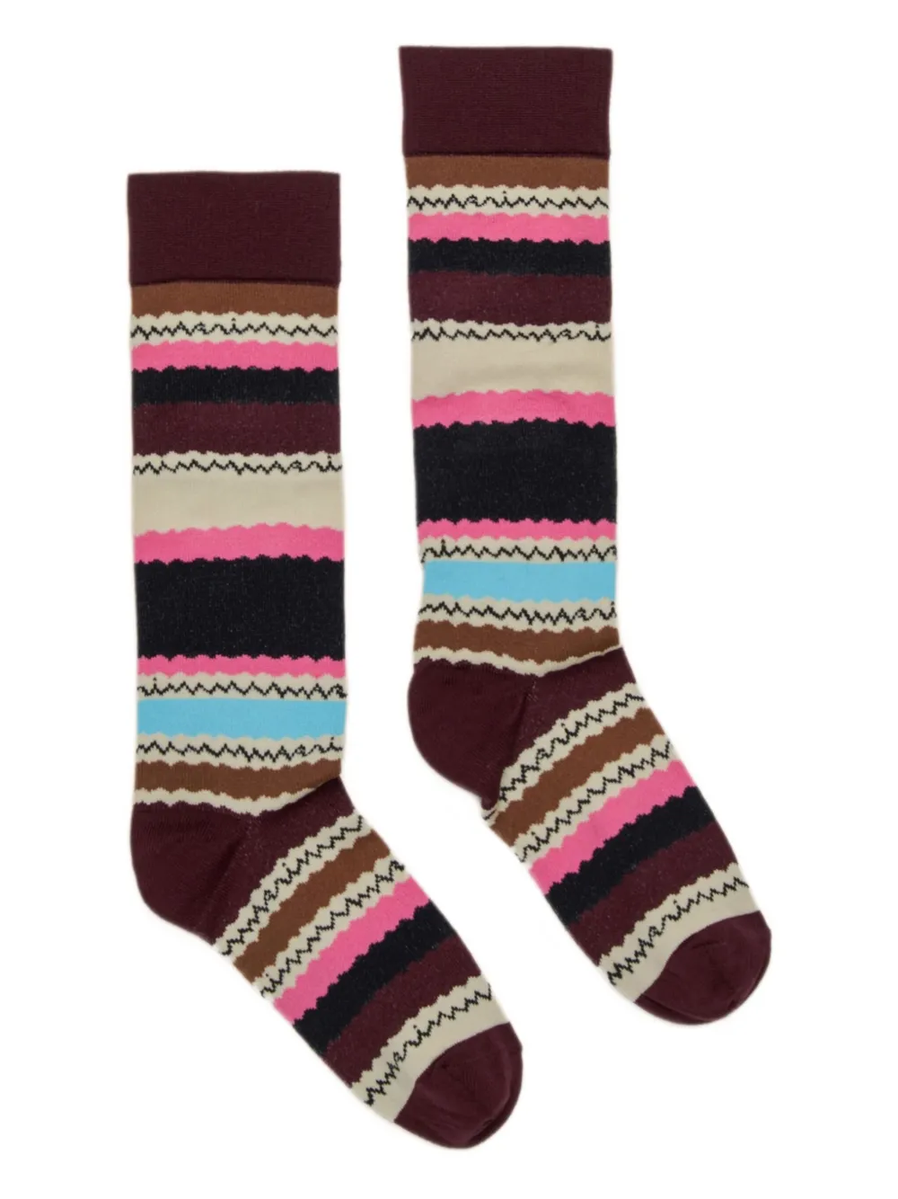 Marni Striped Knee-high Socks In Multi