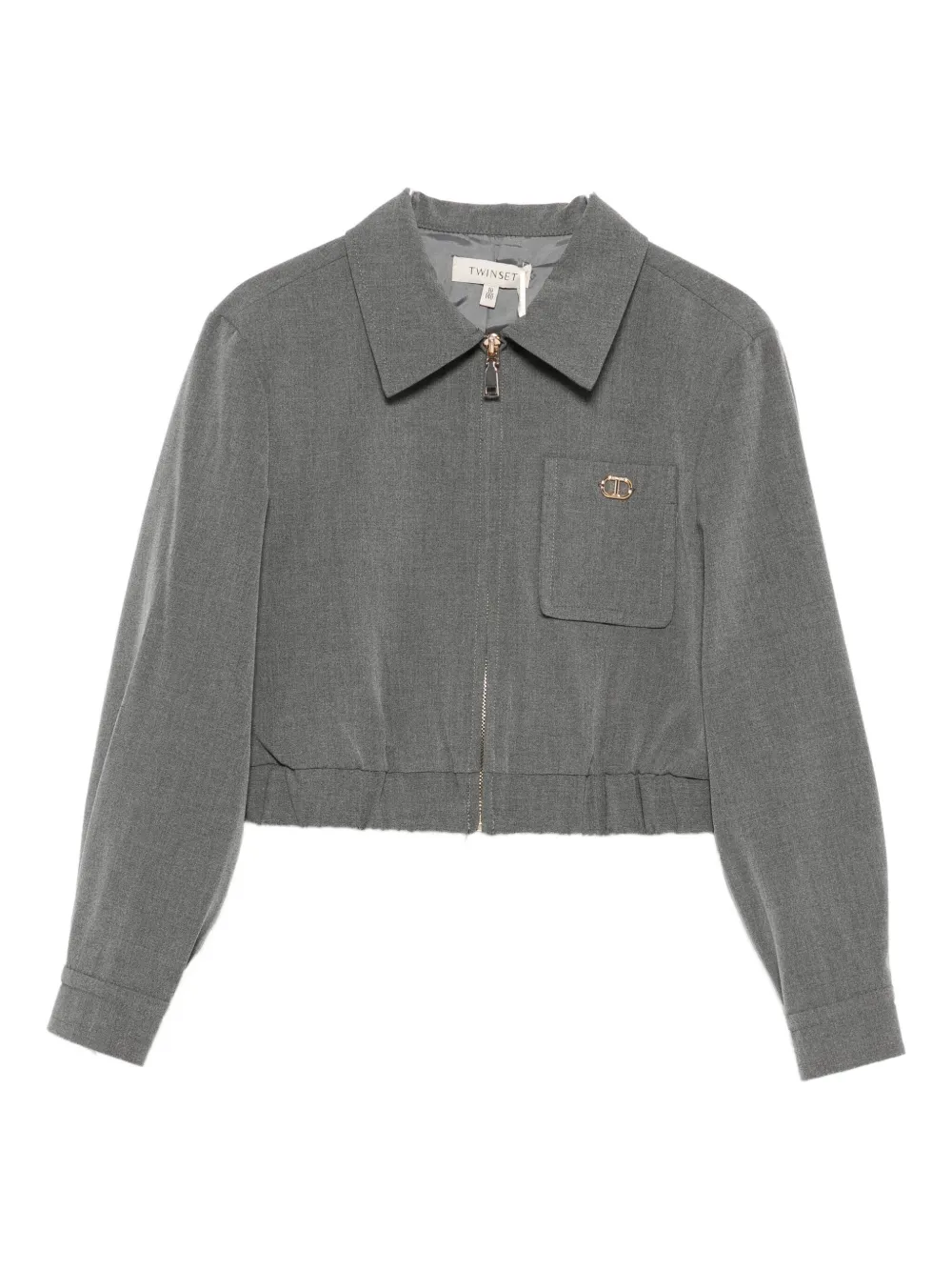 TWINSET Kids zip-fastening pocket jacket Grijs