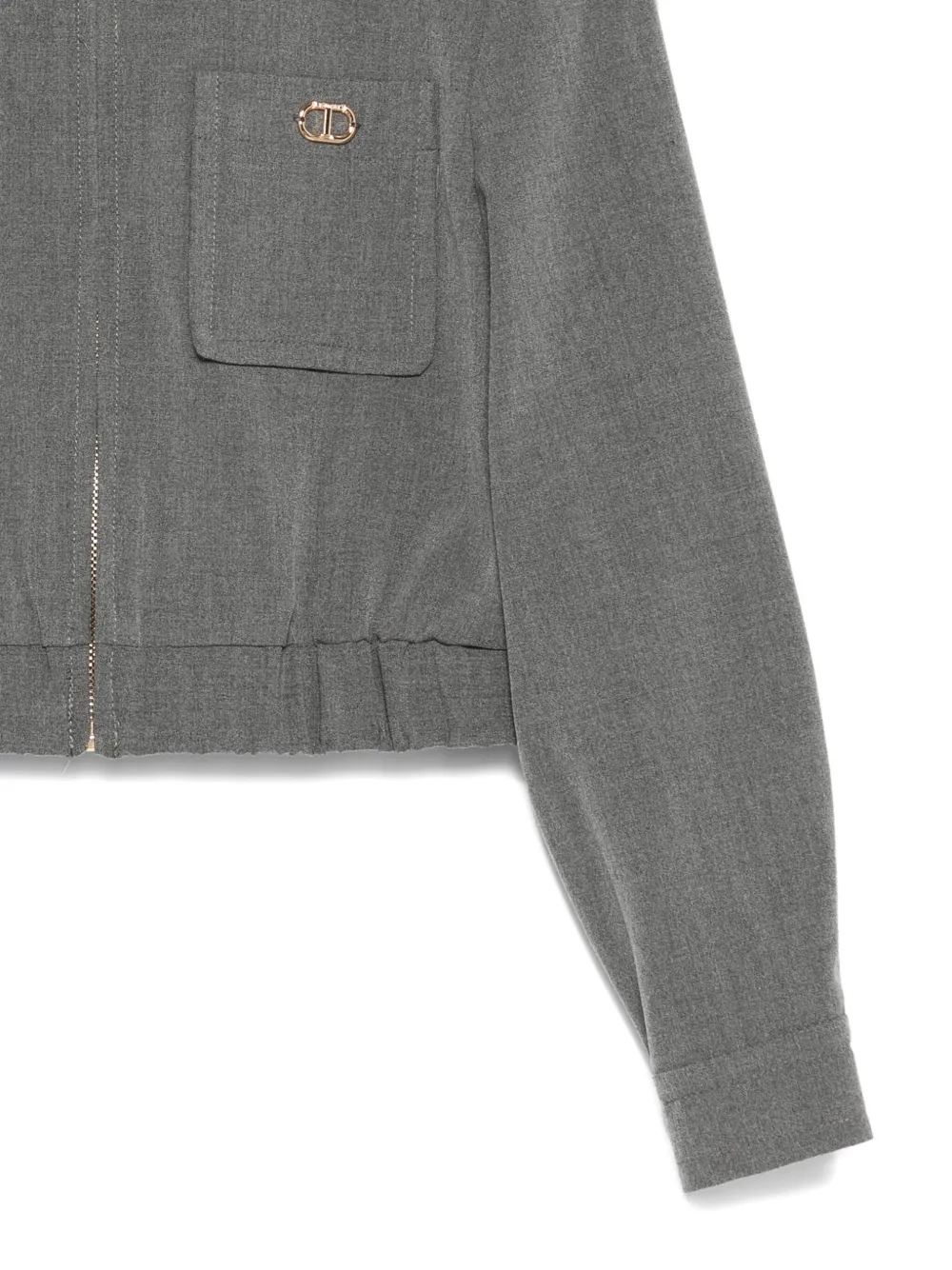 TWINSET Kids zip-fastening pocket jacket Grijs