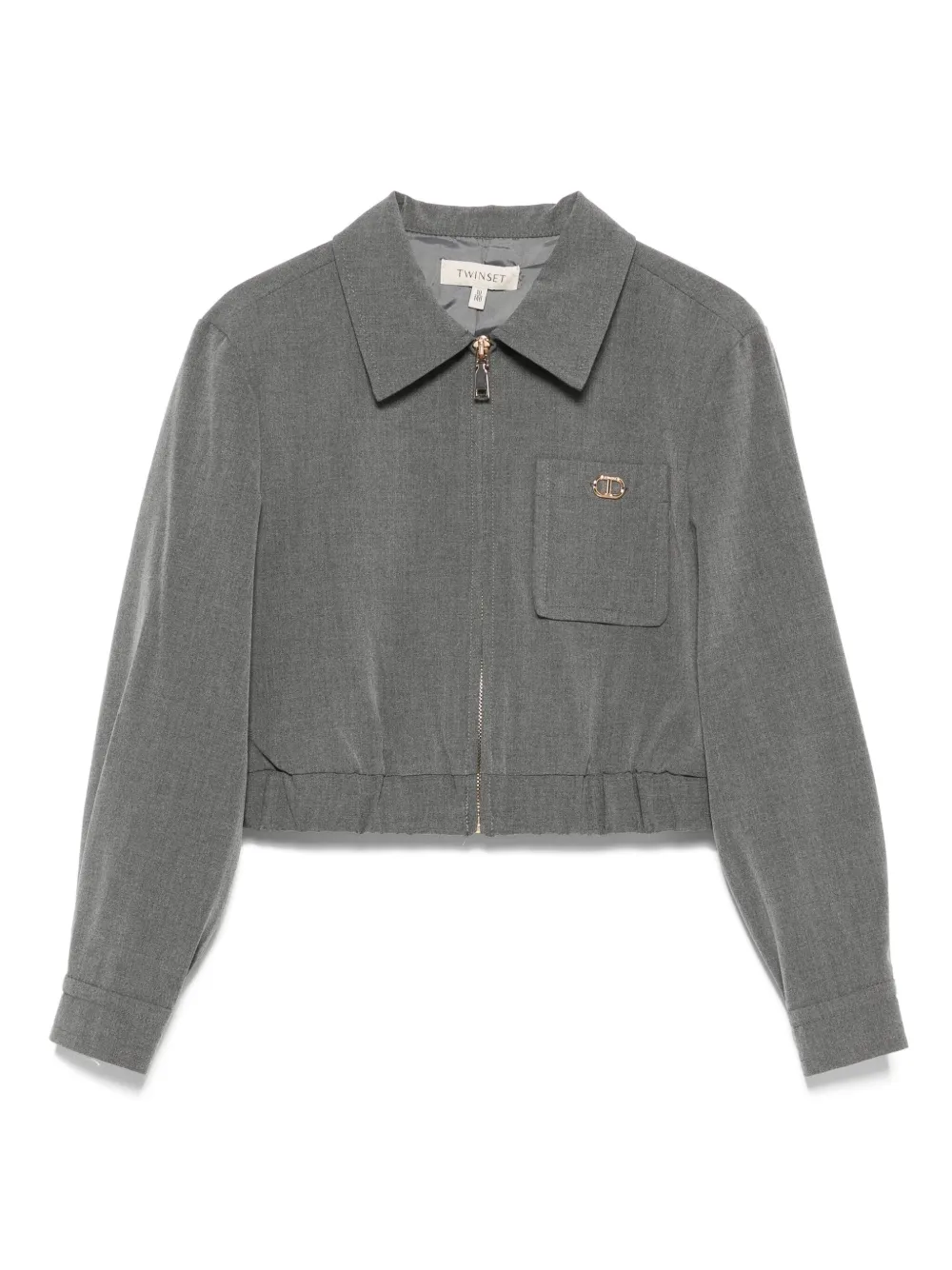 TWINSET Kids zip-fastening pocket jacket Grijs