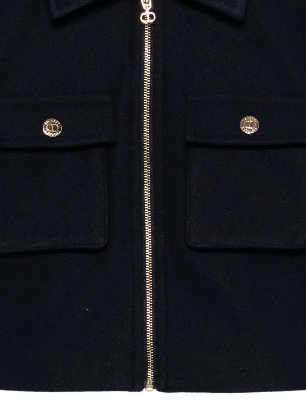 TWINSET Kids flap-pocket zip-front jacket Blauw