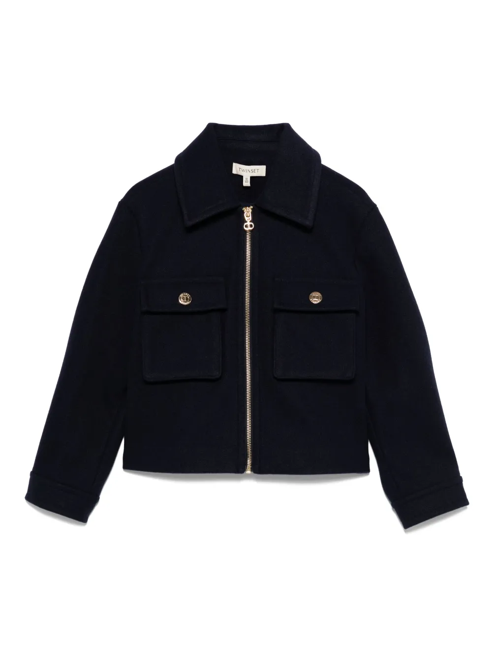 TWINSET Kids flap-pocket zip-front jacket Blauw