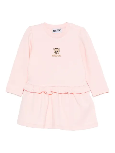 Moschino Kids Vestido com babados e bordado