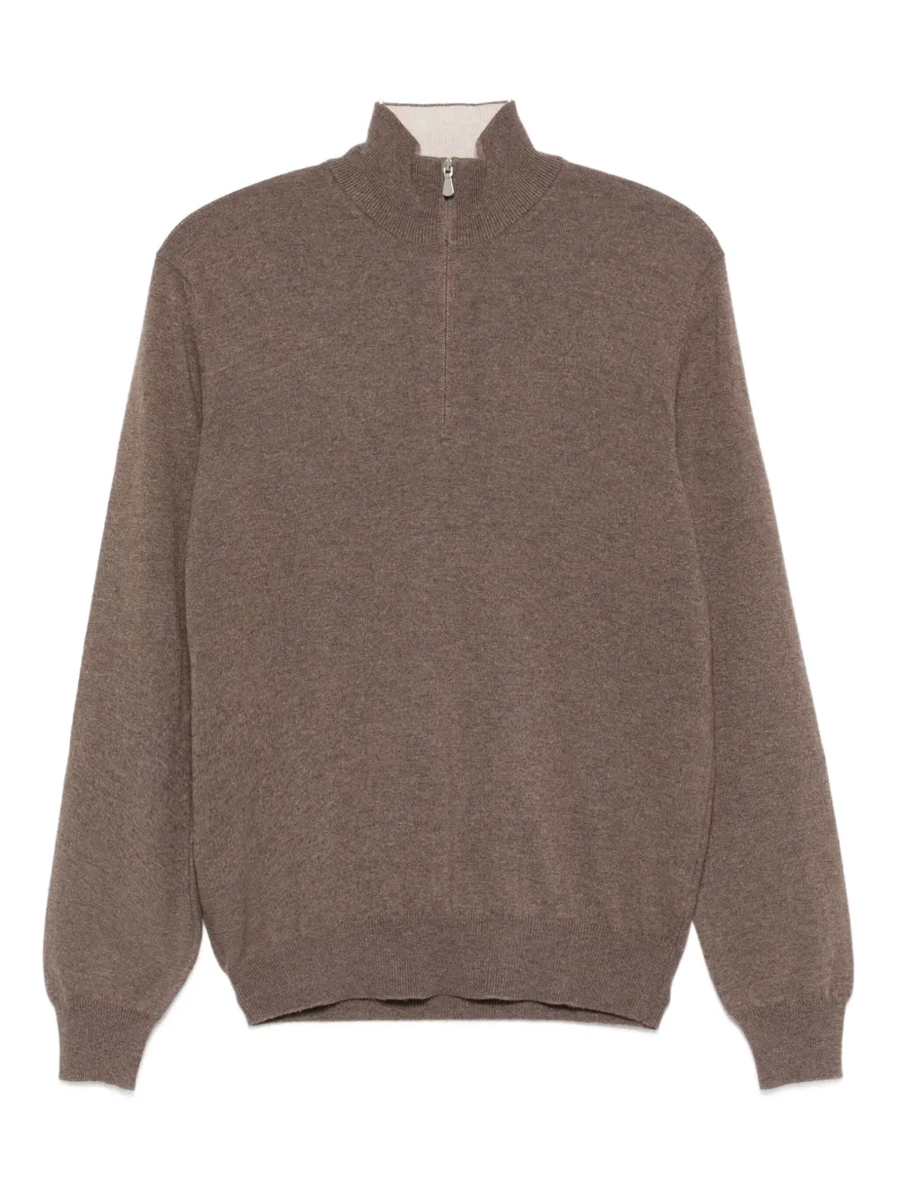 high-neck zipped sweater