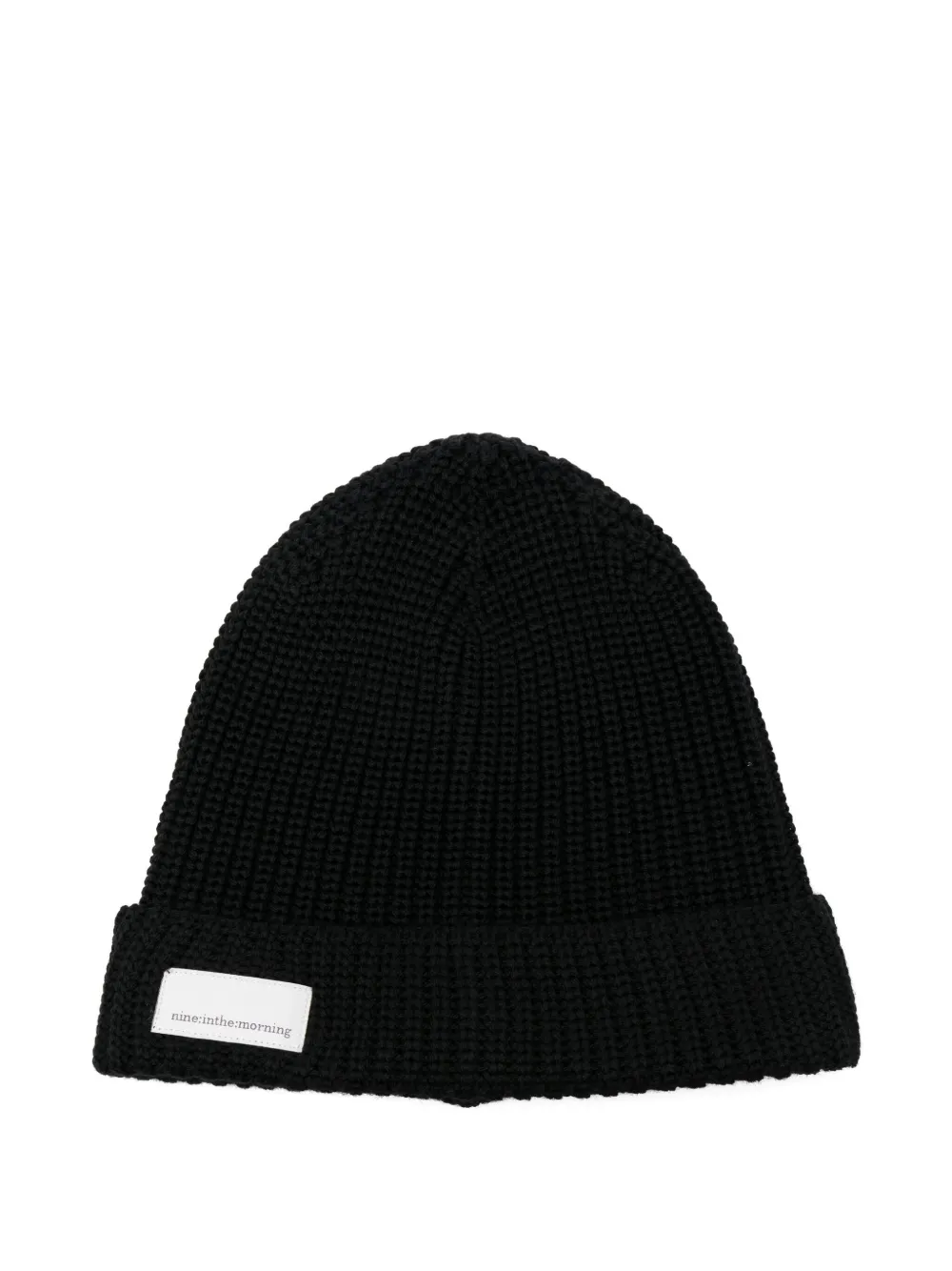 Nine In The Morning Ribbed Wool Beanie In Black