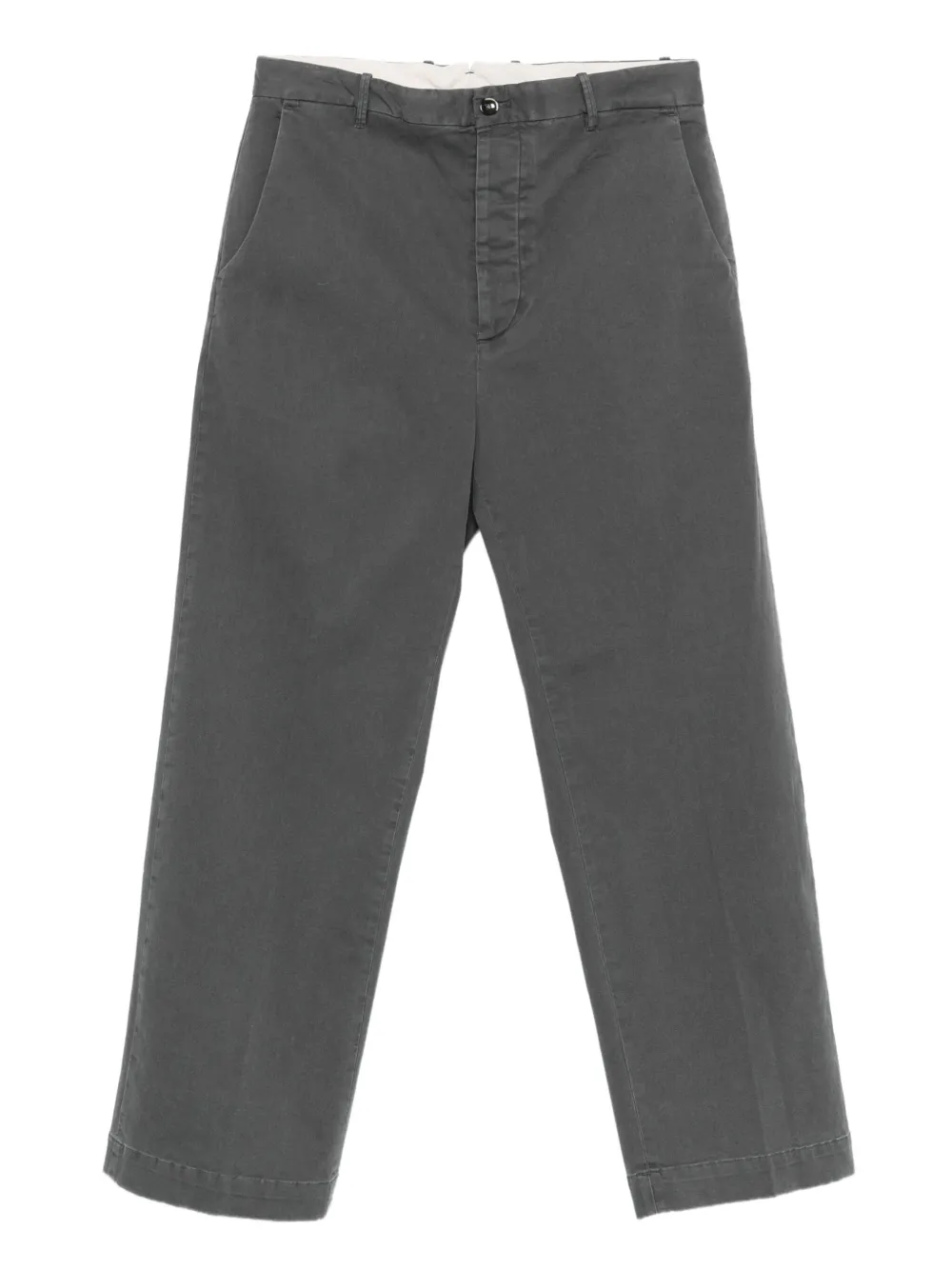 button-fly cotton trousers