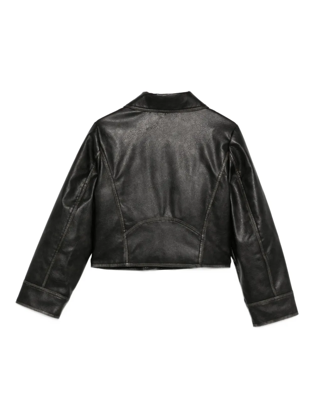 TWINSET Kids asymmetric zip-fastening biker jacket Zwart