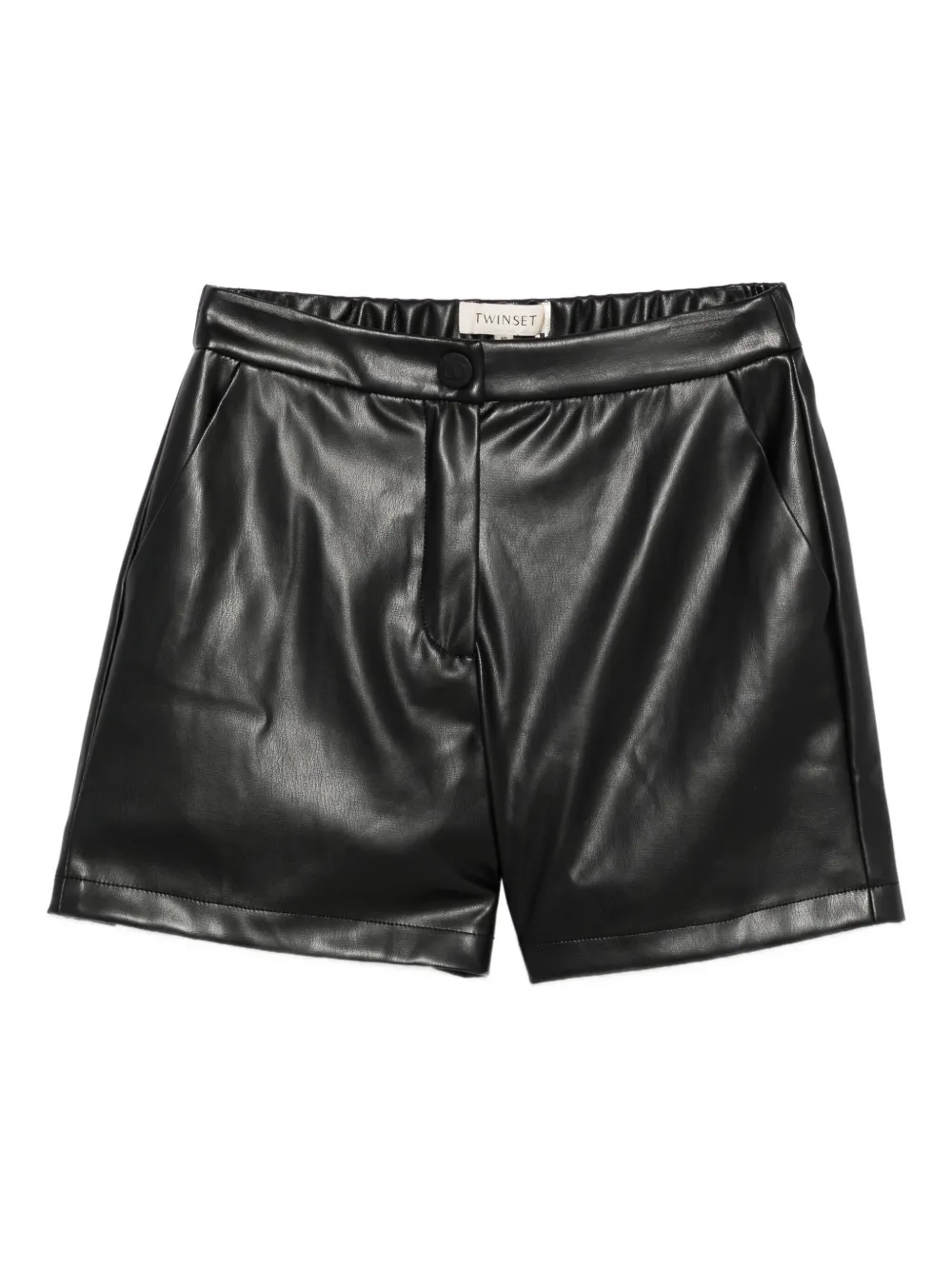 TWINSET Kids buttoned elasticated shorts Zwart