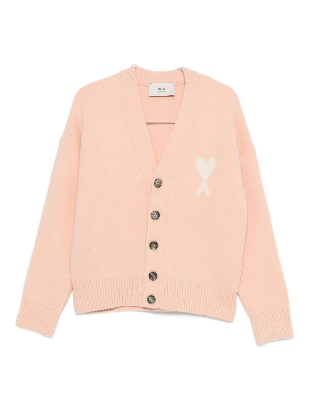 AMI Paris Ami de Coeur button cardigan - Toni neutri