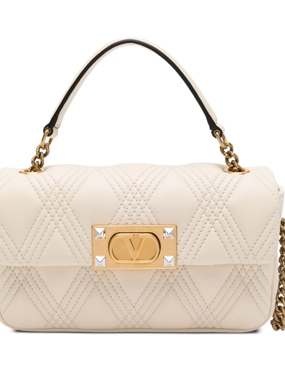 Valentino Garavani Quiltie 67 leren schoudertas Beige