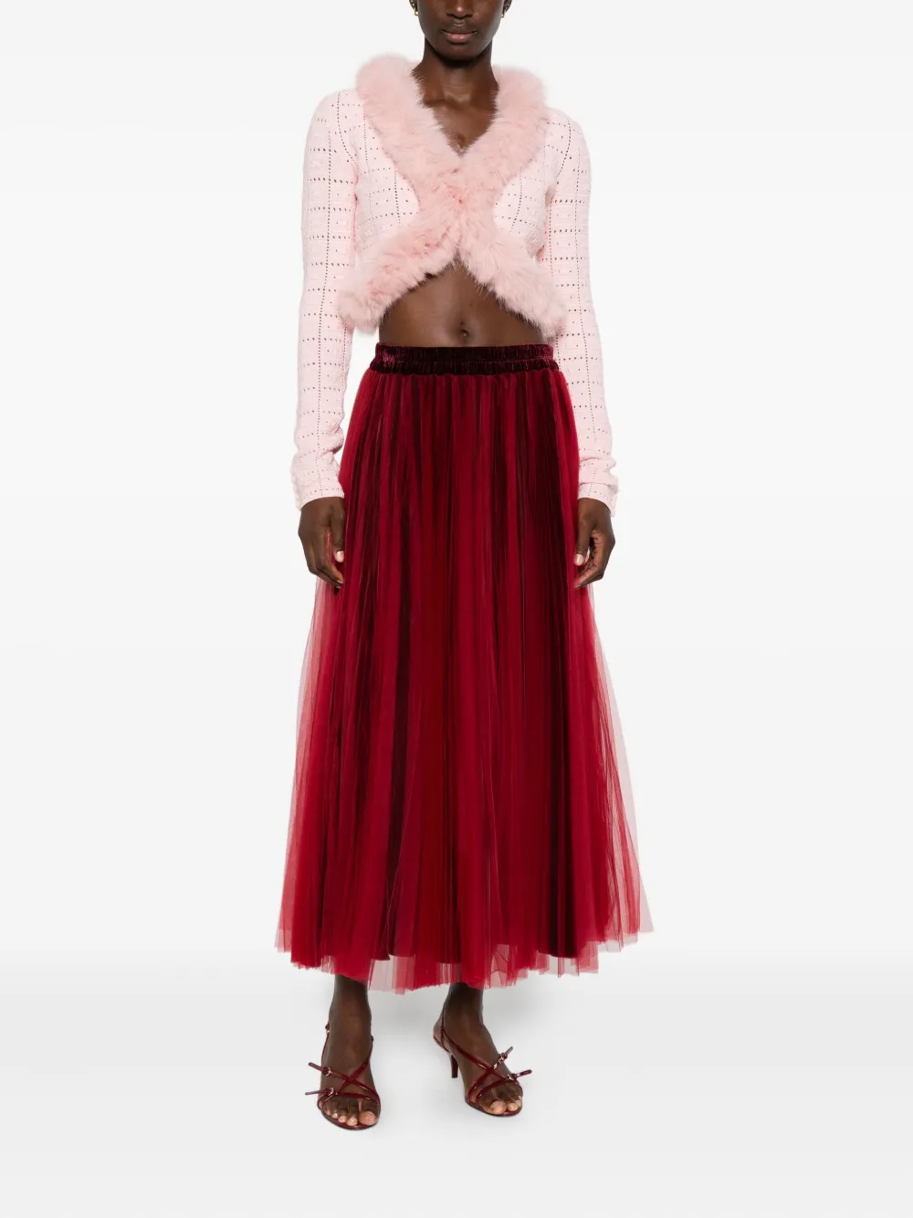 STYLAND pleated-tulle skirt - Rood