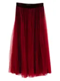 STYLAND pleated-tulle skirt - Red
