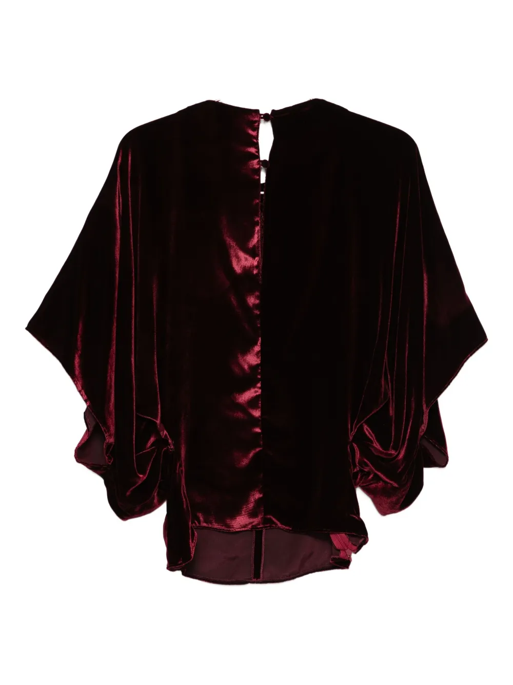 STYLAND velvet draped blouse - Rood