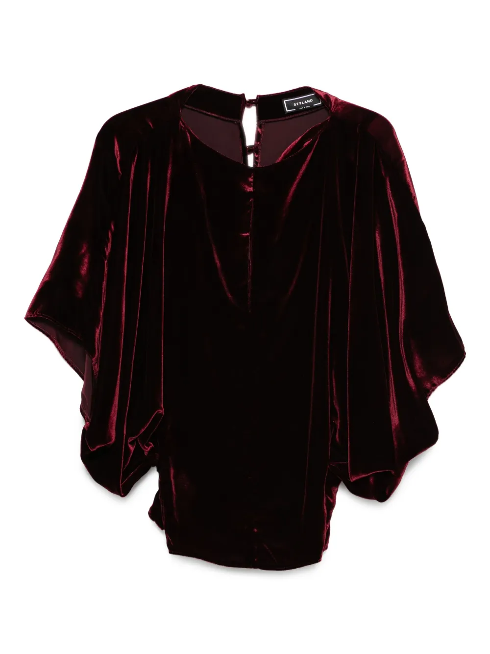 velvet draped blouse