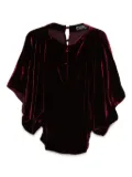 STYLAND velvet draped blouse - Red