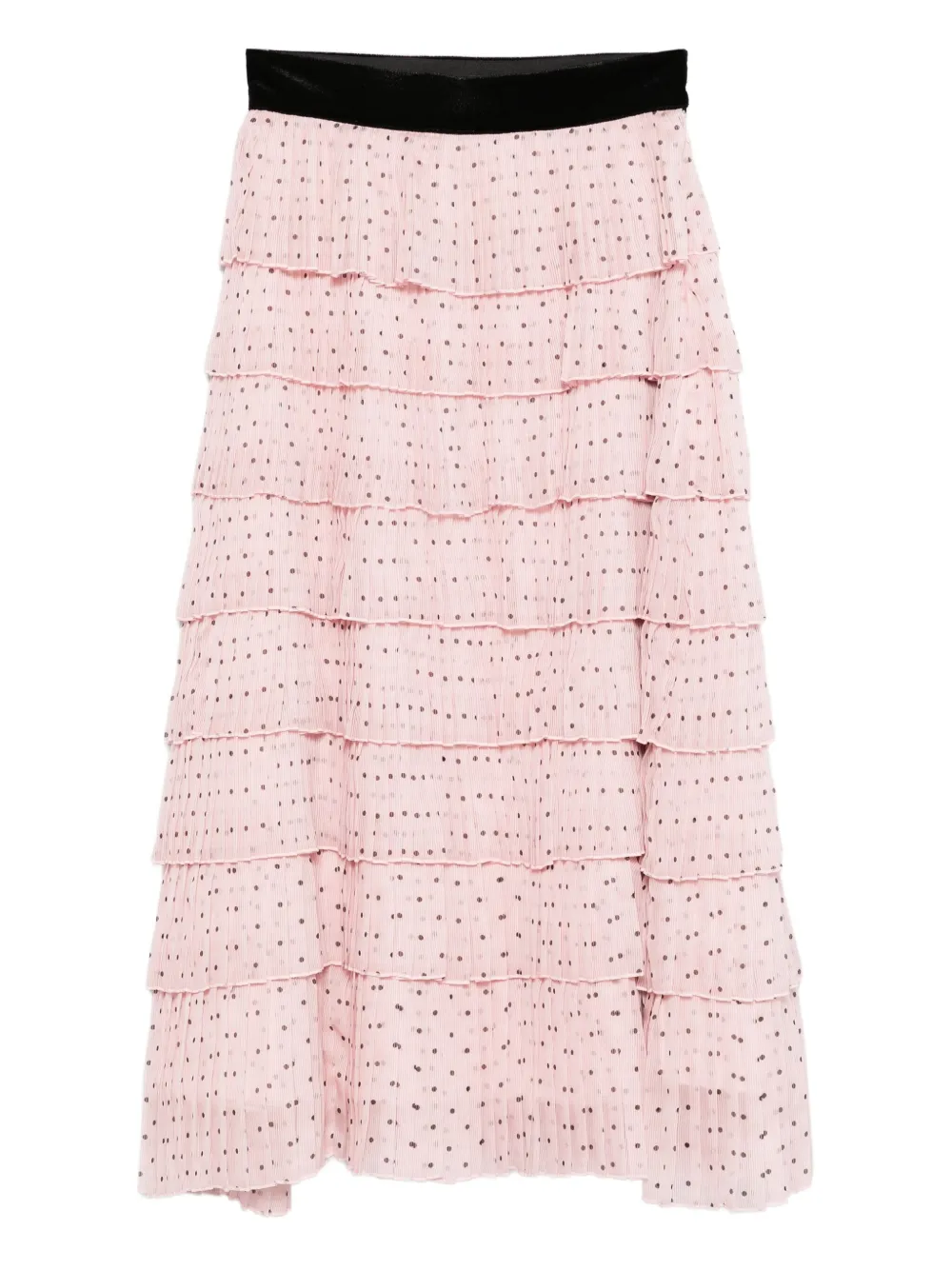 polka-dot tiered skirt