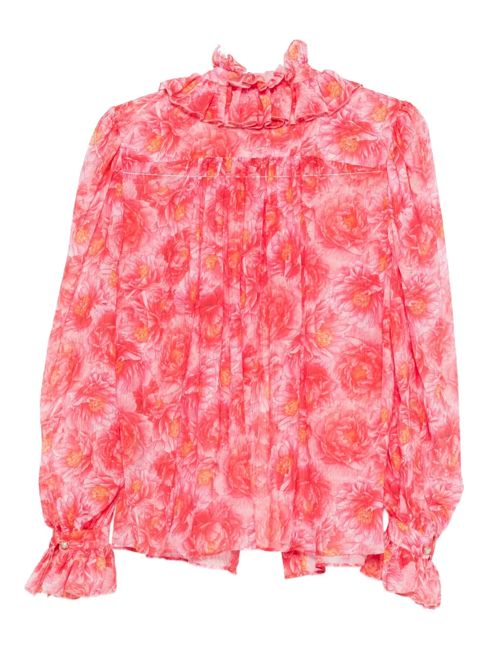 STYLAND floral-print ruffled blouse - Roze