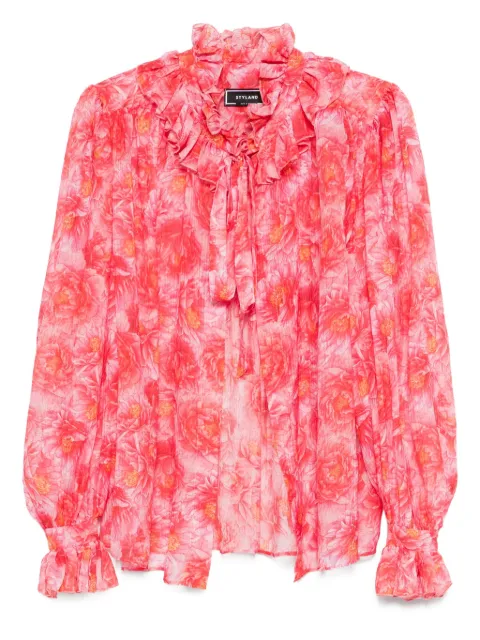 STYLAND floral-print ruffled blouse