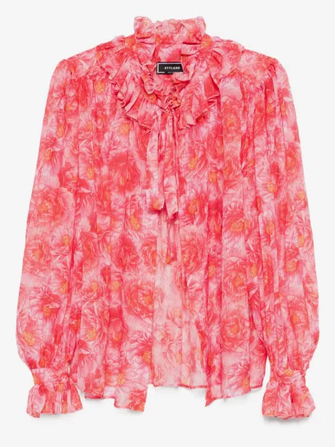 STYLAND floral-print ruffled blouse