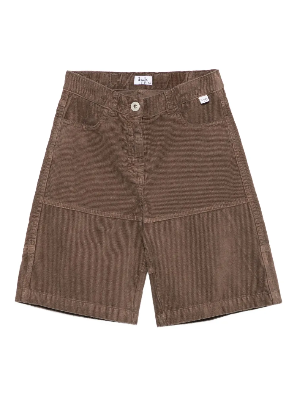 Il Gufo Ribfluwelen shorts met vlakken Groen