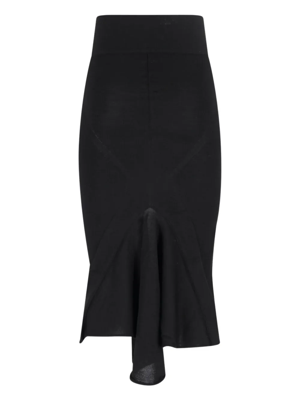 Rick Owens Asymmetrische midi-rok met fishtail - Zwart