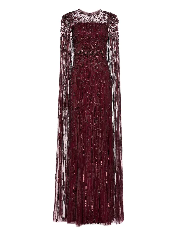 Jenny Packham Sequin-embellished Maxi Dress - Purple