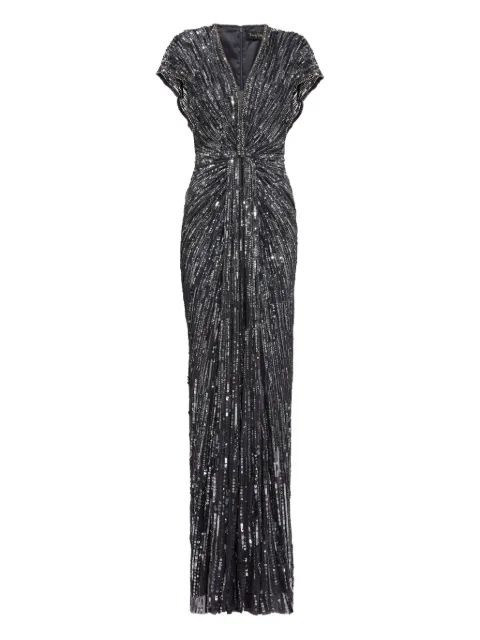 Jenny Packham Zola sequin-embellished V-neck maxi dress