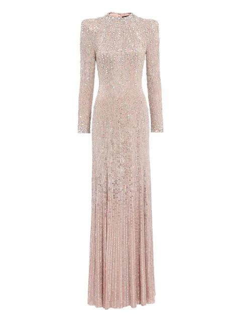 Jenny Packham Rory embellished mock-neck maxi dress