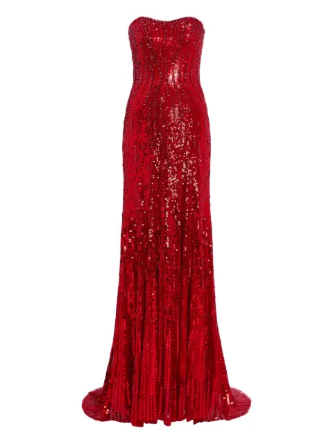 Jenny Packham Sarai embellished strapless maxi dress