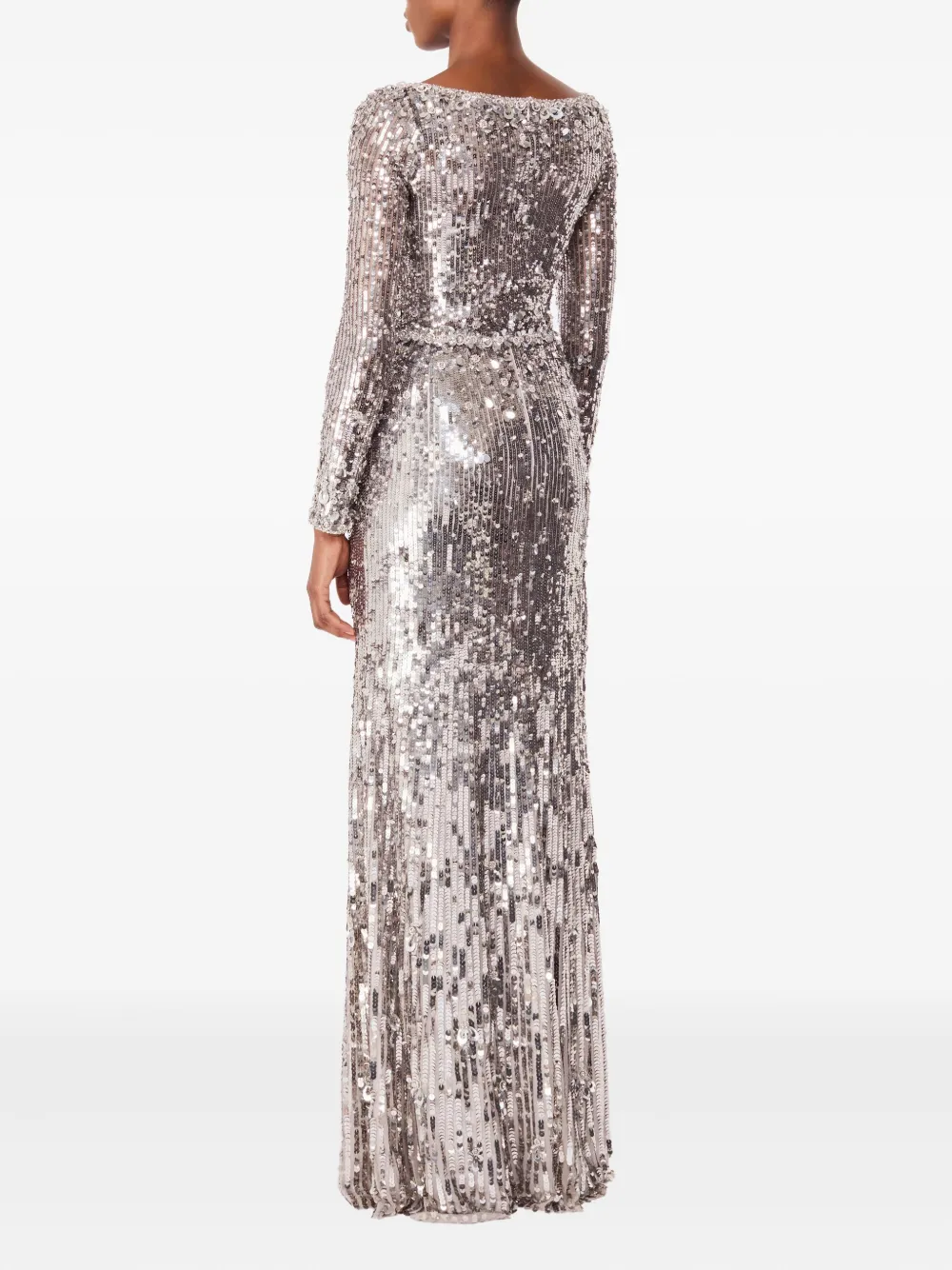 Jenny Packham Mestra maxi-jurk verfraaid met pailletten Zilver
