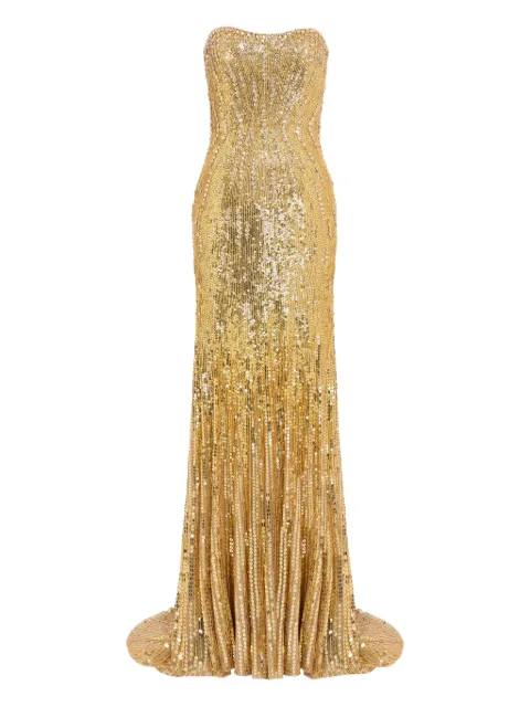 Jenny Packham Sarai sequin-embellished strapless maxi dress