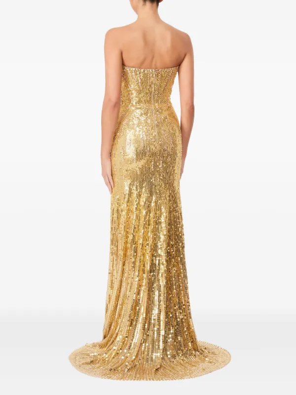 Jenny Packham Sarai sequin-embellished Strapless Maxi Dress | Gold |  FARFETCH GE